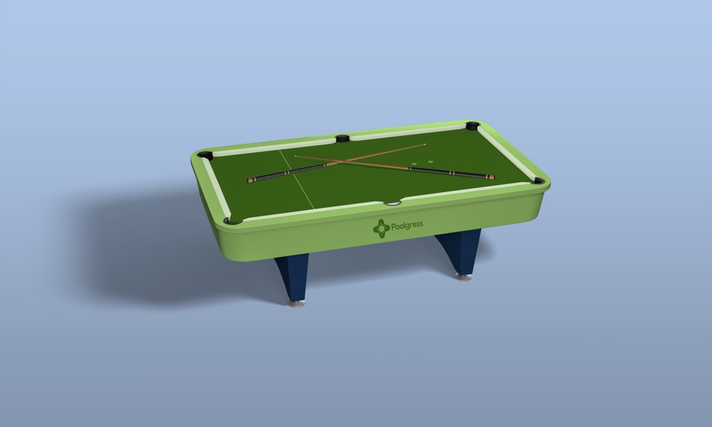 Poolgress branded pool table