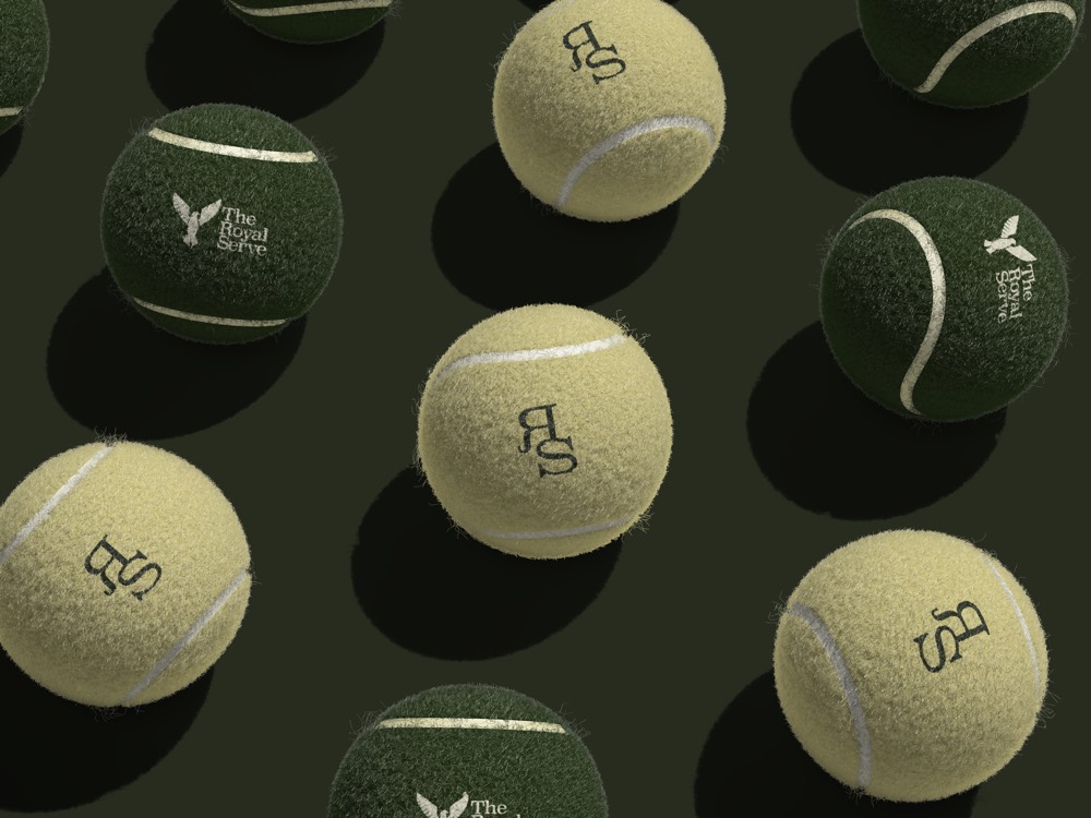 The Royal Serve branded tennis balls