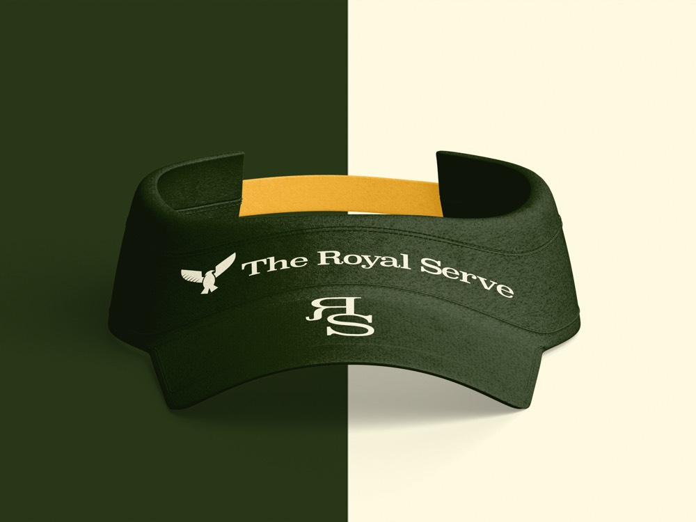 The Royal Serve branded tennis visor