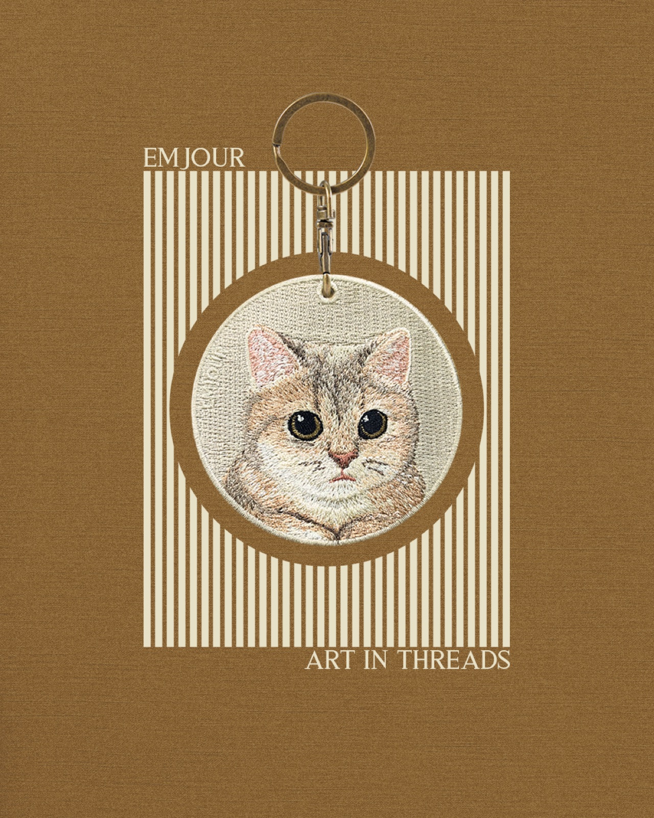 EMJOUR embroidered cat social graphic