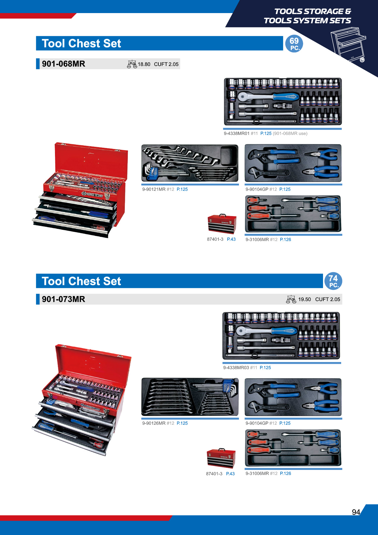Catalogue page featuring socket sets and specifications