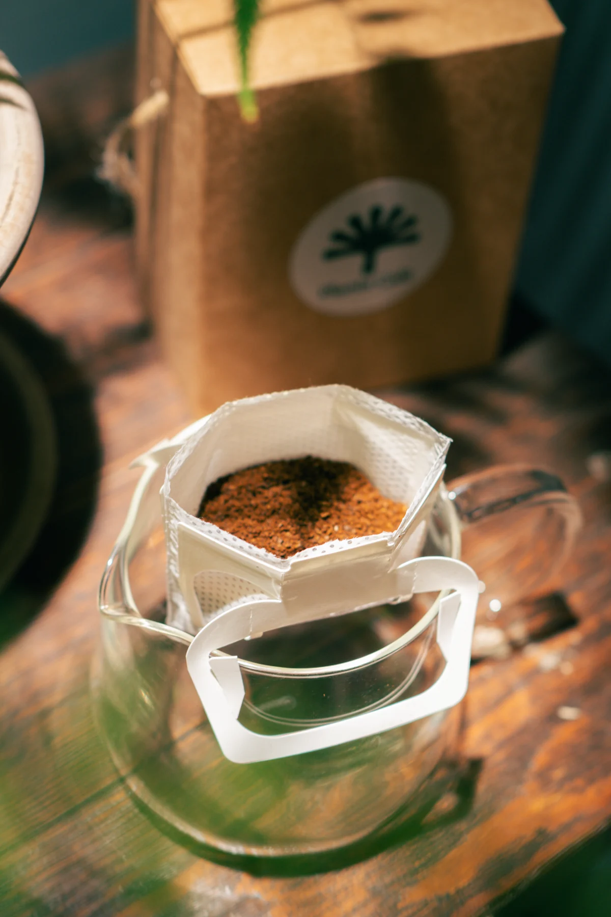 Coffee preparation at Plants Cafe