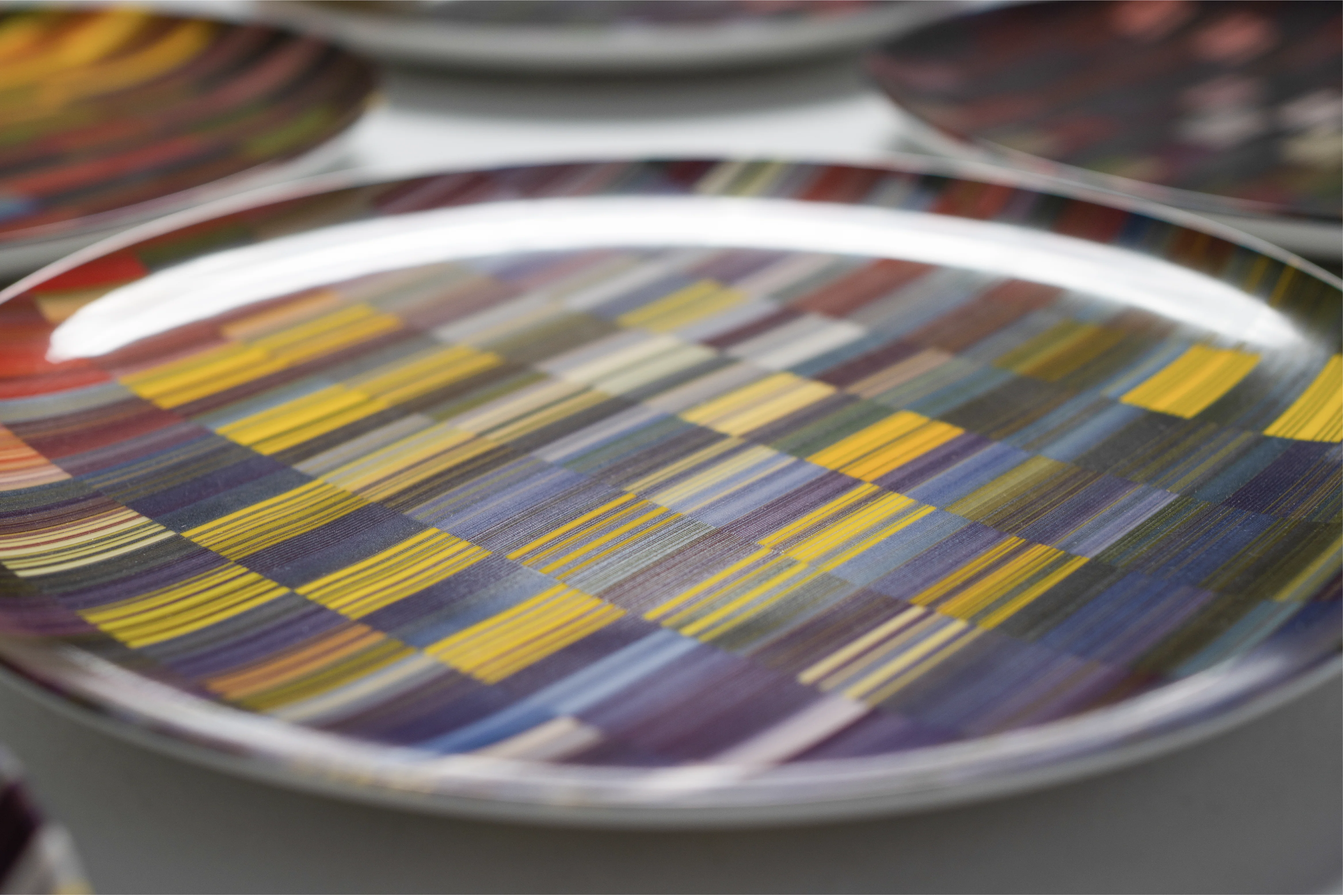 Close-up of a glossy woven surface
