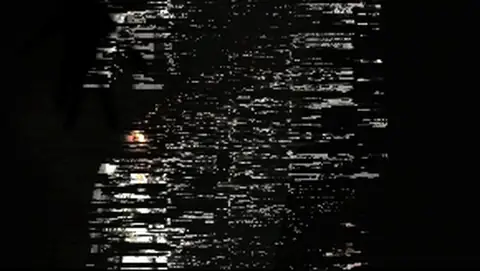 Animated film still with shimmering reflections on dark water